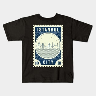 Istanbul Stamp Design Kids T-Shirt